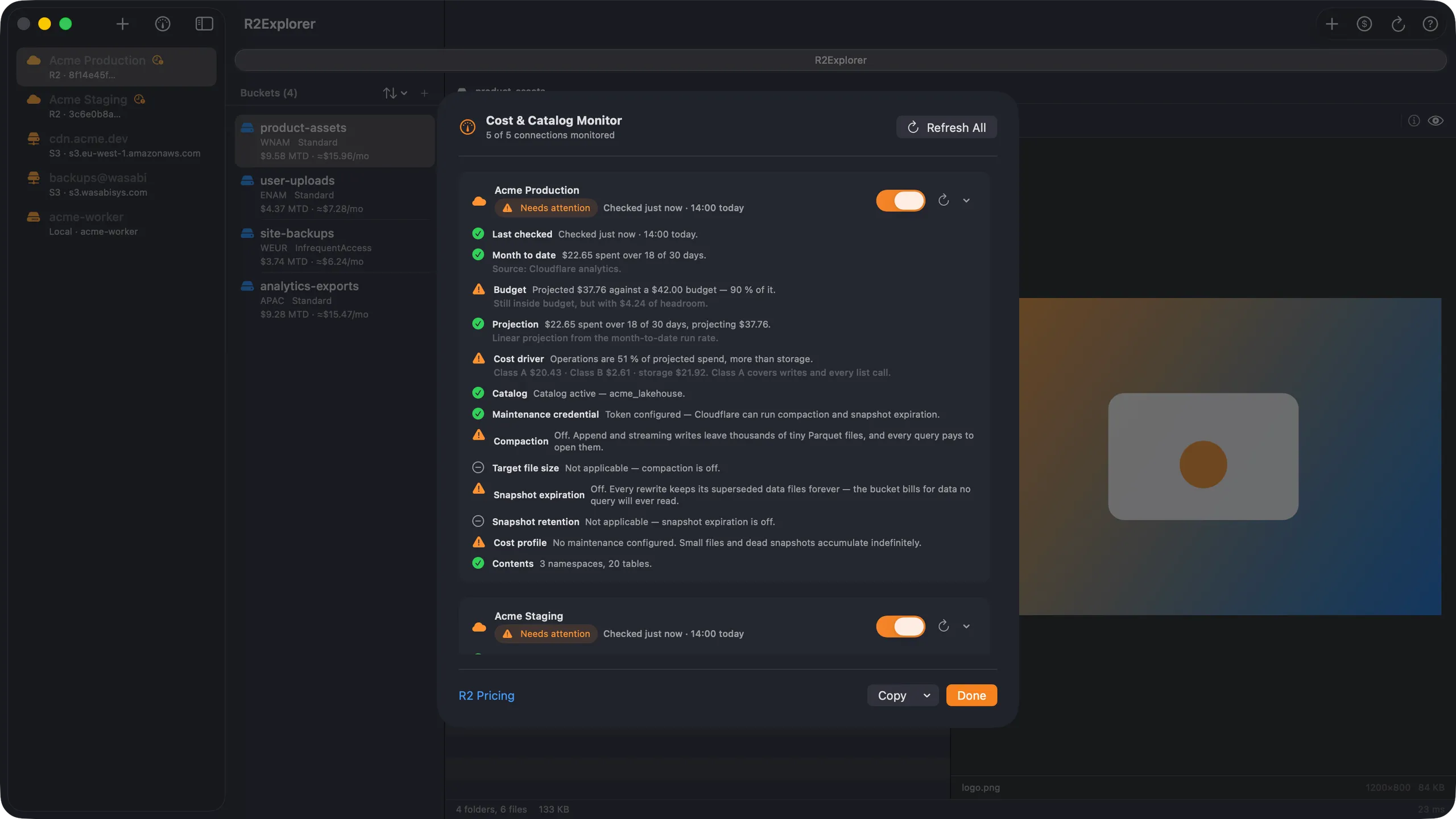 Cost & Catalog Monitor